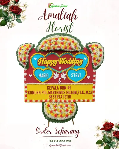 Karangan Papan Bunga Pernikahan di Fiditan